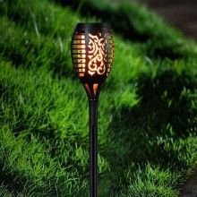 Lampa Solara SIKS Pentru Gradina, Torta Cu Efect De Flacara, 41 cm, Negru