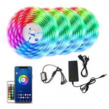 Kit Banda LED Smart EDAR RGB cu Control Din Telecomanda sau Aplicatie, Conexiune Bluetooth, LED SMD 2835, IP65, Lungime 20 me...