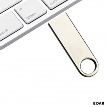 Stick de Memorie USB EDAR, Argintiu, Portabil, Orificiu pentru Breloc, Capacitate 2GB