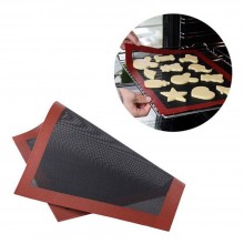 Folie De Copt EDAR Tip Covoras, Reutilizabila, Din Silicon Alimentar, Ideala Pentru Cuptor, Nu Se Lipeste, Negru/Maro, 40x30 cm