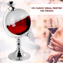 Dozator EDAR pentru Bauturi, Model Glob Pamantesc, Capacitate 3.5 l, Palnie Inclusa, Transparent