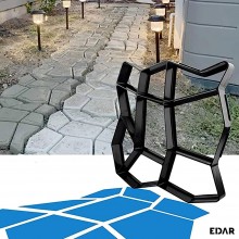 Matrita EDAR cu Contur Pentru Pavaje din Beton, Plastic Rezistent, Ideal pentru Gradina, Curte, Imitatie Piatra, Negru