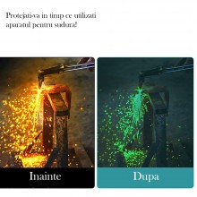 Ochelari de Protectie EDAR cu Auto-Intunecare, pentru Sudura, Cristale Lichide, Protejeaza Impotriva Prafului si Vantului, In...
