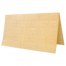 Tapet 3D Autoadeziv SIKS, Model Caramida in Relief, Galben Pal, Design Modern, Rezistent la Apa, Usor de Curatat, Dimensiuni ...