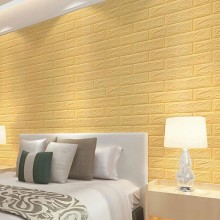 Tapet 3D Autoadeziv SIKS, Model Caramida in Relief, Galben Pal, Design Modern, Rezistent la Apa, Usor de Curatat, Dimensiuni ...