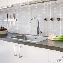 Robinet Electric SIKS Pentru Incalzire Apa Instant, Montare Chiuveta, Inox, Cu Display Si Rotire 360 Grade, Argintiu