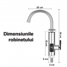 Robinet Electric SIKS Pentru Incalzire Apa Instant, Montare Chiuveta, Inox, Cu Display Si Rotire 360 Grade, Argintiu Robinet Electric SIKS Pentru Incalzire Apa Instant, Montare Chiuveta, Inox, Cu Display Si Rotire 360 Grade, Argintiu