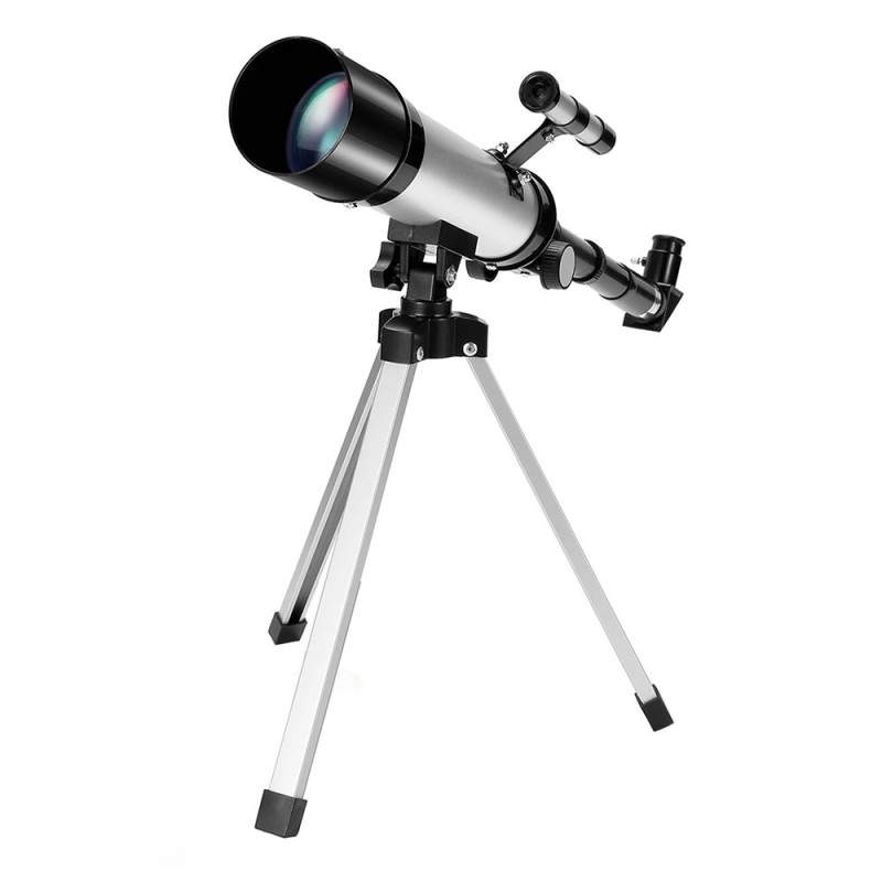 Telescop Astronomic SIKS Cu Trepied Din Aluminiu, Distanta Focala 360mm Si Prisme De 90°, Argintiu/Negru Telescop Astronomic SIKS Cu Trepied Din Aluminiu, Distanta Focala 360mm Si Prisme De 90°, Argintiu/Negru