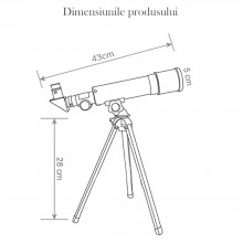Telescop Astronomic SIKS Cu Trepied Din Aluminiu, Distanta Focala 360mm Si Prisme De 90°, Argintiu/Negru Telescop Astronomic SIKS Cu Trepied Din Aluminiu, Distanta Focala 360mm Si Prisme De 90°, Argintiu/Negru