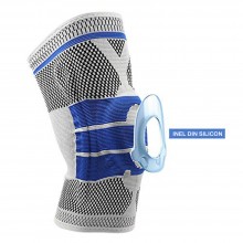 Orteza Elastica SIKS Pentru Genunchi Si Activitati Sportive, Din Material Respirabil, Cu Arcuire Metalica, Pernita Silicon Pe...
