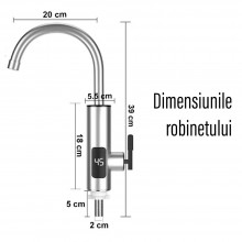 Robinet Electric Instant EDAR, pentu Apa Calda, Afisaj Digital Temperatura, Montare pe Chiuveta, Rotire Pipa 360 Grade, Inox,... Robinet Electric Instant EDAR, pentu Apa Calda, Afisaj Digital Temperatura, Montare pe Chiuveta, Rotire Pipa 360 Grade, Inox,...