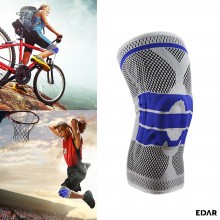 Genunchiera EDAR tip Orteza Elastica, Inel din Silicon, Arcuri Flexibile, Ideala Pentru Activitati Sportive si Casnice, Gri /...