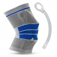 Genunchiera EDAR tip Orteza Elastica, Inel din Silicon, Arcuri Flexibile, Ideala Pentru Activitati Sportive si Casnice, Gri /...