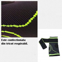 Cotiera EDAR tip Orteza Elastica, Ideala Pentru Activitati Sportive si Casnice, Tricot Respirabil, Banda Velcro, Negru / Verd... Cotiera EDAR tip Orteza Elastica, Ideala Pentru Activitati Sportive si Casnice, Tricot Respirabil, Banda Velcro, Negru / Verd...
