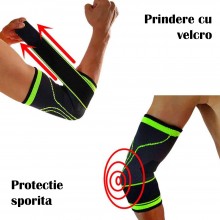 Cotiera EDAR tip Orteza Elastica, Ideala Pentru Activitati Sportive si Casnice, Tricot Respirabil, Banda Velcro, Negru / Verd... Cotiera EDAR tip Orteza Elastica, Ideala Pentru Activitati Sportive si Casnice, Tricot Respirabil, Banda Velcro, Negru / Verd...