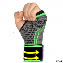 Orteza EDAR Pentru Incheietura Mana, Elastica, Ideala Pentru Activitati Sportive si Casnice, Tricot Respirabil, Banda Velcro,...