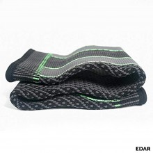 Genunchiera EDAR tip Soseta, Ideala Pentru Activitati Sportive si Casnice, Tricot Respirabil, Tricot 3D, Negru / Verde, Marim...
