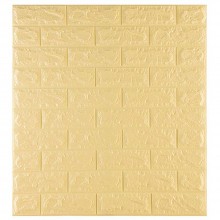 Tapet 3D EDAR cu Design Retro, Autoadeziv, Model Caramida Vintage, Culoare Galben Pal, 77x70cm, Usor de Aplicat si Curatat