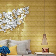 Tapet 3D EDAR cu Design Retro, Autoadeziv, Model Caramida Vintage, Culoare Galben Pal, 77x70cm, Usor de Aplicat si Curatat Tapet 3D EDAR cu Design Retro, Autoadeziv, Model Caramida Vintage, Culoare Galben Pal, 77x70cm, Usor de Aplicat si Curatat