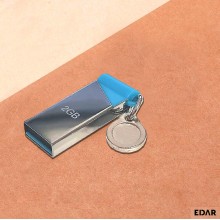 Memorie USB EDAR, Capacitate 2 GB, USB 3.0, Rezistent la Uzura, Gri Metalic / Albastru