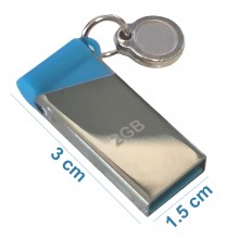 Memorie USB EDAR, Capacitate 2 GB, USB 3.0, Rezistent la Uzura, Gri Metalic / Albastru