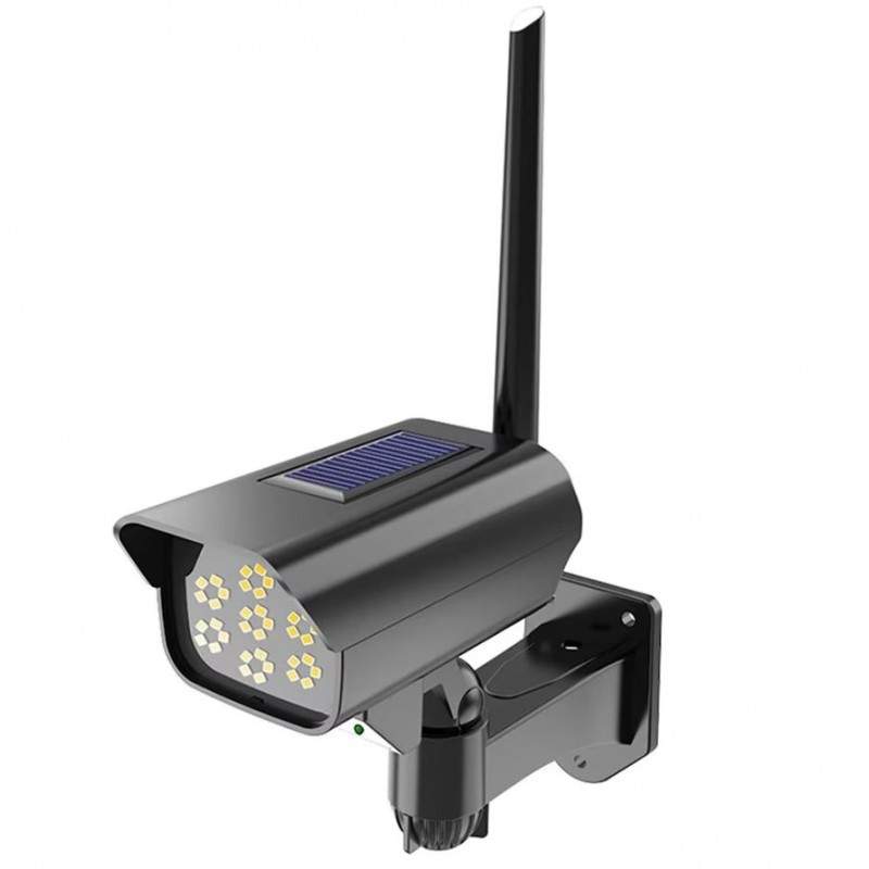 Lampa Solara EDAR Tip Camera Falsa, 35 LED-uri, Senzor Detectie Miscare, Telecomanda Inclusa, Panou Solar, Negru Lampa Solara EDAR Tip Camera Falsa, 35 LED-uri, Senzor Detectie Miscare, Telecomanda Inclusa, Panou Solar, Negru