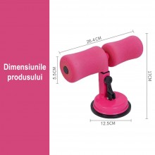 Aparat Fitness EDAR Cu Suport Pentru Picioare, Ideal Pentru Flotari, Abdomene, Tonifiere Muschi Abdominali, Fixare pe Podea, Roz