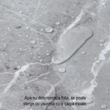 Folie de Protectie Pentru Bucatarie EDAR, Autocolanta, Autoadeziva, Model Marmura, Rezistenta la Apa si Ulei, Design Modern, ...