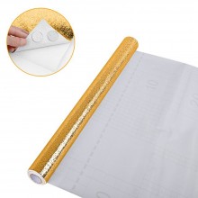Folie de aluminiu EDAR, autoadeziva, protectie bucatarie, rezistenta la apa, dimensiuni 61 x 300 cm, auriu Folie de aluminiu EDAR, autoadeziva, protectie bucatarie, rezistenta la apa, dimensiuni 61 x 300 cm, auriu