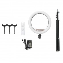 Lampa Circulara SIKS, Ring Light LED, Make-Up, 55 cm, 22 Inch, 3 Moduri De Lumina, 10 Trepte Reglaj, Trepied, 3 x Suport Tele...
