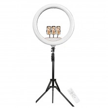 Lampa Circulara SIKS, Ring Light LED, Make-Up, 55 cm, 22 Inch, 3 Moduri De Lumina, 10 Trepte Reglaj, Trepied, 3 x Suport Tele...