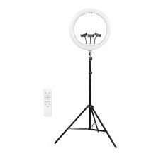 Lampa Circulara EDAR cu Diametru 55 cm, 22 inch, Ring Light Make-Up, Lumina LED cu 10 Trepte Intensitate, 3 Moduri De Lumina,...