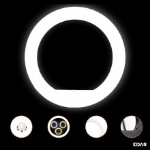 Lampa Circulara EDAR cu Diametru 55 cm, 22 inch, Ring Light Make-Up, Lumina LED cu 10 Trepte Intensitate, 3 Moduri De Lumina,...