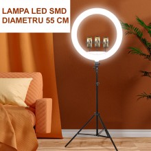Lampa Circulara EDAR cu Diametru 55 cm, 22 inch, Ring Light Make-Up, Lumina LED cu 10 Trepte Intensitate, 3 Moduri De Lumina,... Lampa Circulara EDAR cu Diametru 55 cm, 22 inch, Ring Light Make-Up, Lumina LED cu 10 Trepte Intensitate, 3 Moduri De Lumina,...