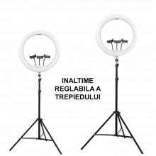 Lampa Circulara EDAR cu Diametru 55 cm, 22 inch, Ring Light Make-Up, Lumina LED cu 10 Trepte Intensitate, 3 Moduri De Lumina,... Lampa Circulara EDAR cu Diametru 55 cm, 22 inch, Ring Light Make-Up, Lumina LED cu 10 Trepte Intensitate, 3 Moduri De Lumina,...