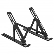 Suport laptop EDAR, Pliabil, Stand Universal, Design Ergonomic, Aluminiu Rezistent, 7 Niveluri de Inclinare, Negru
