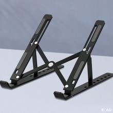 Suport laptop EDAR, Pliabil, Stand Universal, Design Ergonomic, Aluminiu Rezistent, 7 Niveluri de Inclinare, Negru