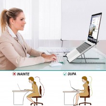 Suport laptop EDAR, Pliabil, Stand Universal, Design Ergonomic, Aluminiu Rezistent, 7 Niveluri de Inclinare, Negru Suport laptop EDAR, Pliabil, Stand Universal, Design Ergonomic, Aluminiu Rezistent, 7 Niveluri de Inclinare, Negru