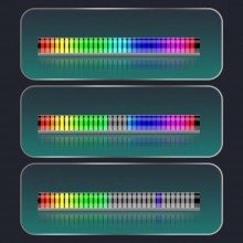 Lumini De Ritm EDAR cu Aplicatie LED, Tip Bara RGB Cu Activare Sonora, 32 LED-uri, Acumulator Reincarcabil, Sincronizare Muzi...