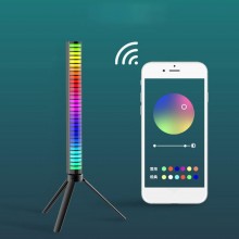 Lumini De Ritm EDAR cu Aplicatie LED, Tip Bara RGB Cu Activare Sonora, 32 LED-uri, Acumulator Reincarcabil, Sincronizare Muzi...