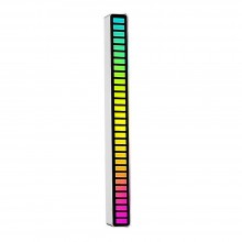 Bara LED cu Lumini De Ritm EDAR, Activare Sonora, RGB, 32 Leduri, 18 Culori, Mutiple Moduri, Incarcare USB, Pentru Gaming, Alb