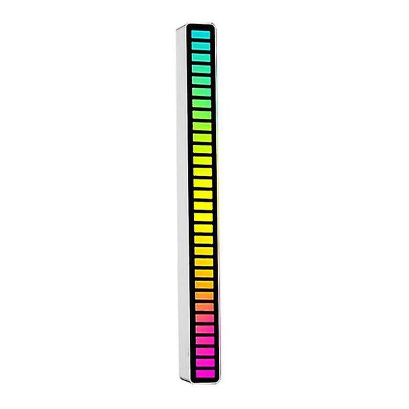 Bara LED cu Lumini De Ritm EDAR, Activare Sonora, RGB, 32 Leduri, 18 Culori, Mutiple Moduri, Incarcare USB, Pentru Gaming, Alb Bara LED cu Lumini De Ritm EDAR, Activare Sonora, RGB, 32 Leduri, 18 Culori, Mutiple Moduri, Incarcare USB, Pentru Gaming, Alb