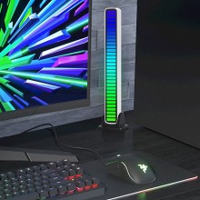 Bara LED cu Lumini De Ritm EDAR, Activare Sonora, RGB, 32 Leduri, 18 Culori, Mutiple Moduri, Incarcare USB, Pentru Gaming, Alb Bara LED cu Lumini De Ritm EDAR, Activare Sonora, RGB, 32 Leduri, 18 Culori, Mutiple Moduri, Incarcare USB, Pentru Gaming, Alb