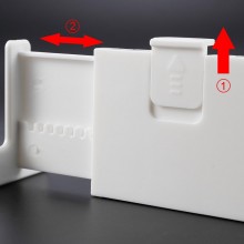 Set 2 x Organizator Reglabil SIKS Pentru Sertar, Pentru Baie/Bucatarie/Dormitor, Sistem Antialunecare, Sistem Blocare, Extens...