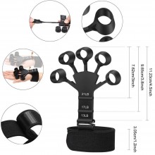 Flexor SIKS Pentru Degete Din Silicon, Banda De Sustinere Velcro, Diferite Niveluri De Dificultate, Recuperare Fizica, Negru
