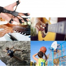 Flexor SIKS Pentru Degete Din Silicon, Banda De Sustinere Velcro, Diferite Niveluri De Dificultate, Recuperare Fizica, Negru