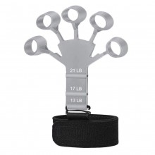 Flexor SIKS Pentru Degete Din Silicon, Banda De Sustinere Velcro, Diferite Niveluri De Dificultate, Recuperare Fizica, Gri