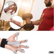 Flexor SIKS Pentru Degete Din Silicon, Banda De Sustinere Velcro, Diferite Niveluri De Dificultate, Recuperare Fizica, Gri