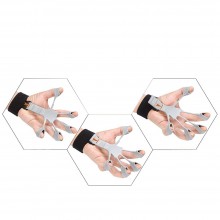 Flexor SIKS Pentru Degete Din Silicon, Banda De Sustinere Velcro, Diferite Niveluri De Dificultate, Recuperare Fizica, Gri