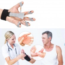 Flexor SIKS Pentru Degete Din Silicon, Banda De Sustinere Velcro, Diferite Niveluri De Dificultate, Recuperare Fizica, Gri